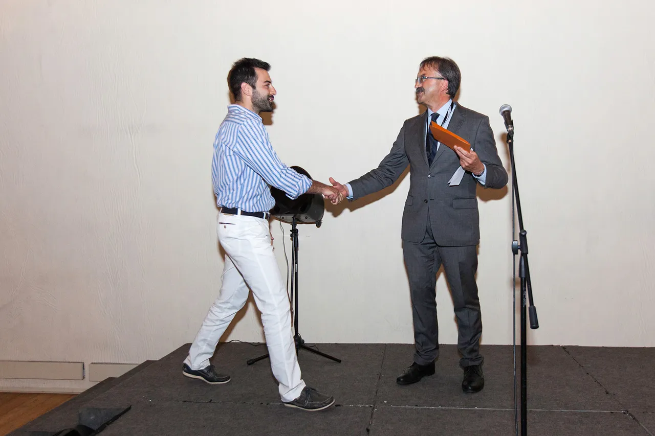 Prof. Kougioumtzoglou during the award ceremony